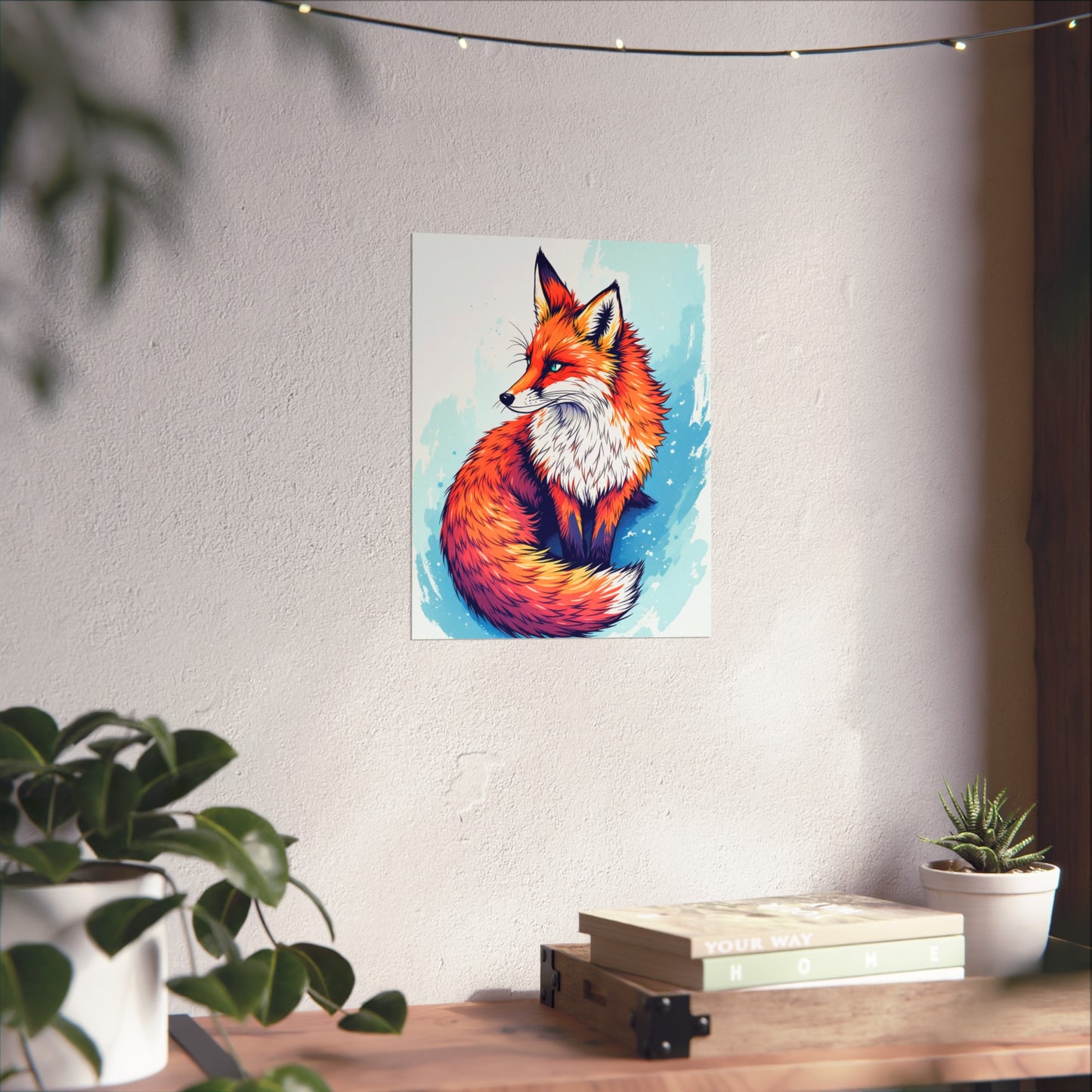 Vibrant Fox Illustration - Bold Artistic Wildlife