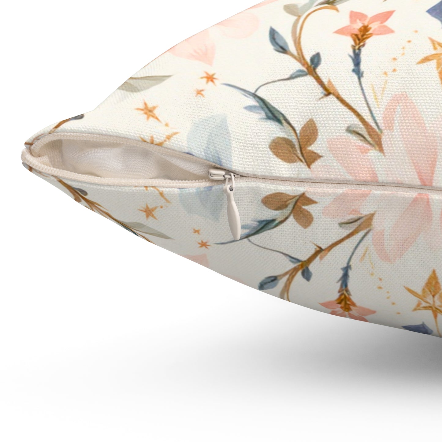 Blush Blossom Harmony – Elegant Floral Art Deco Design Throw Pillow