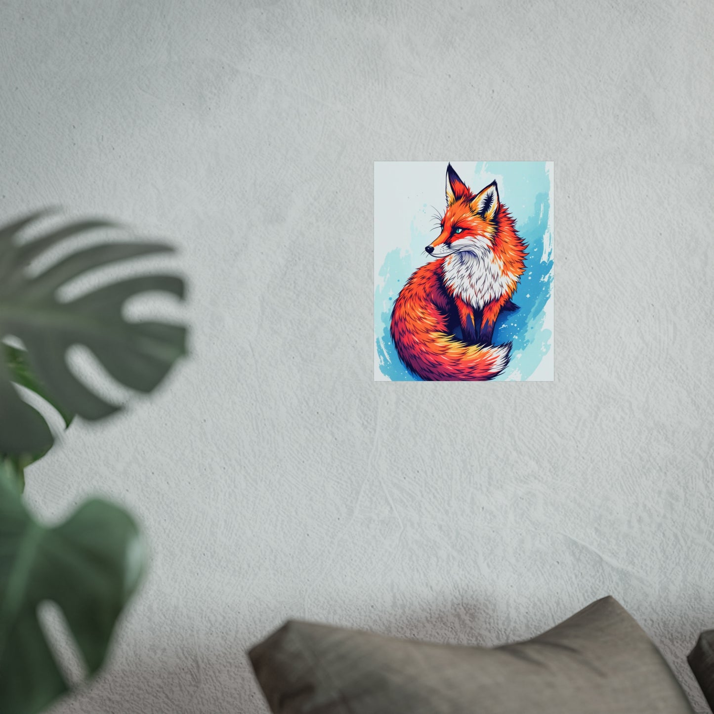 Vibrant Fox Illustration - Bold Artistic Wildlife