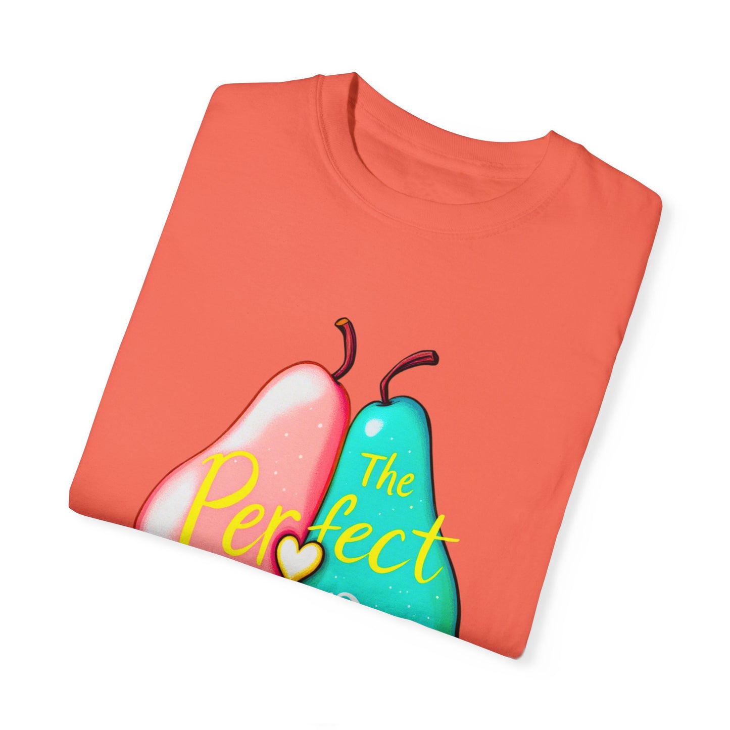 Comfort Colors 1717 Unisex Garment-Dyed T-shirt - "The Perfect Pair" Cute Pear Couple Design (v2)
