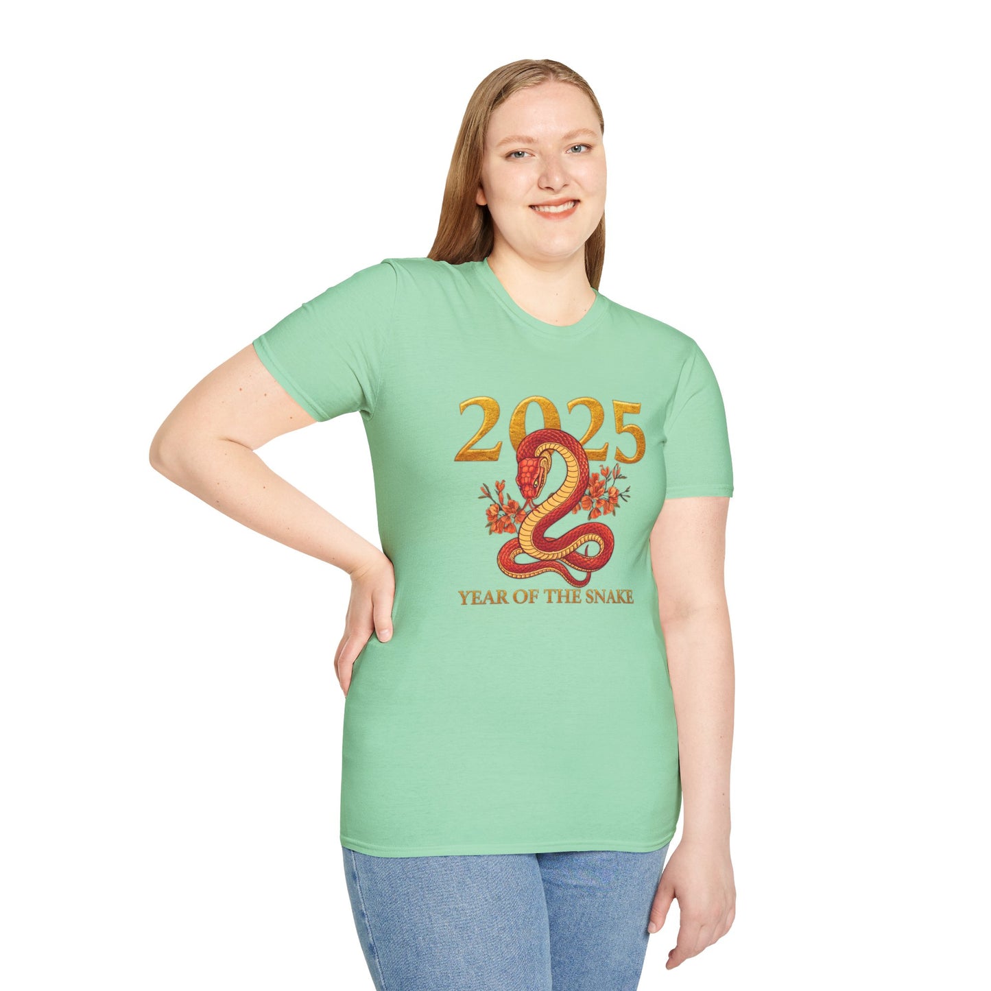Gildan 64000 Unisex Softstyle Short-sleeve Tee | 2025 Year of the Snake Chinese New Year Design