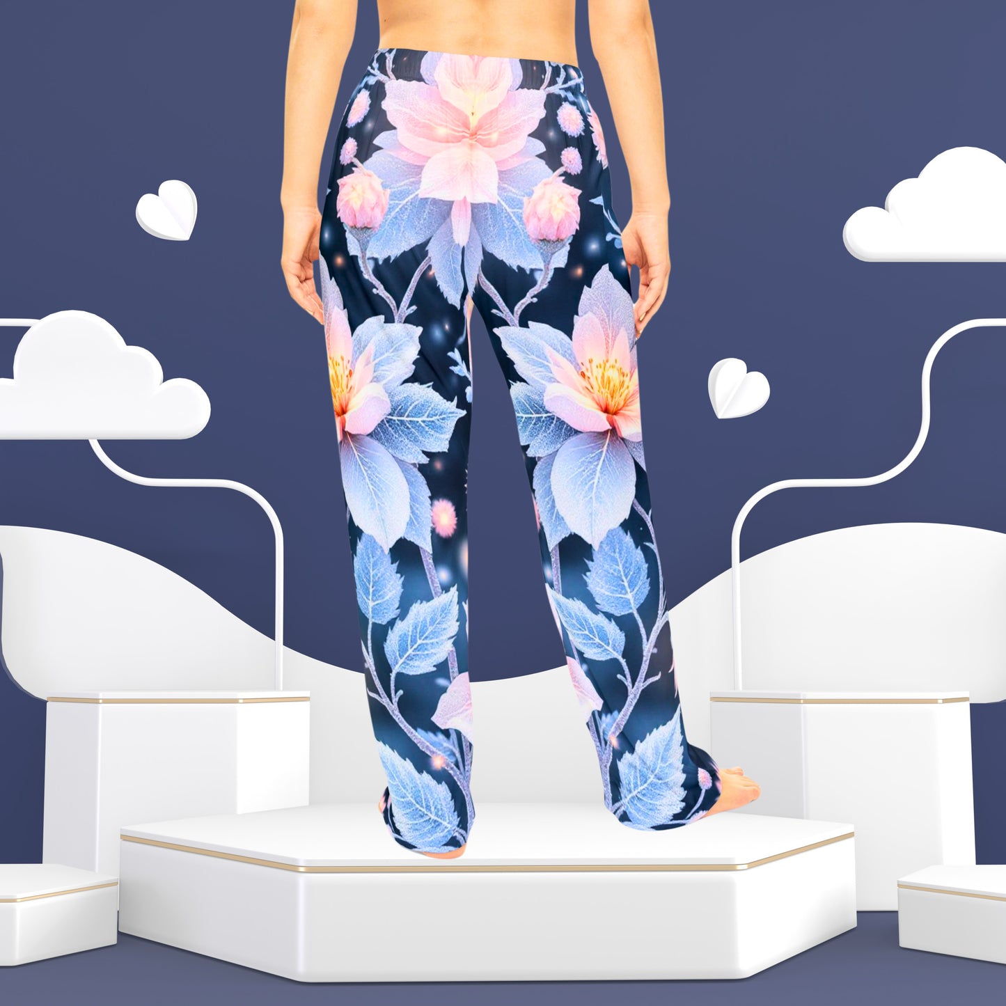 Pantalones de pijama de invierno Frosted Blooms