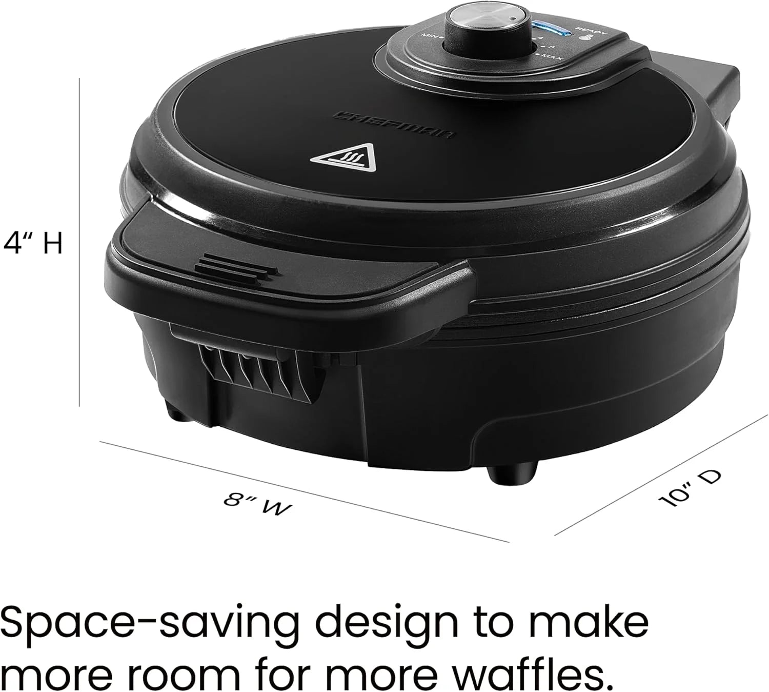 Anti-Overflow Belgian Waffle Maker, Shade Selector, Non-Stick, Black