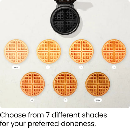 Anti-Overflow Belgian Waffle Maker, Shade Selector, Non-Stick, Black