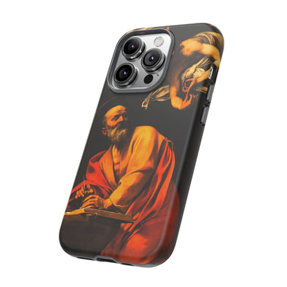 Tough Phone Case for iPhone, Samsung and Google Pixel - Caravaggio, Inspiration of St. Matthew (1602)