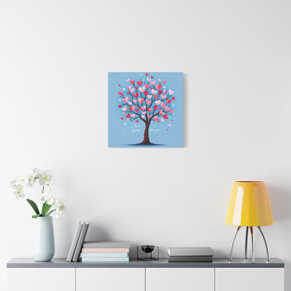 Love Grows Stronger – Heart Tree Canvas Art