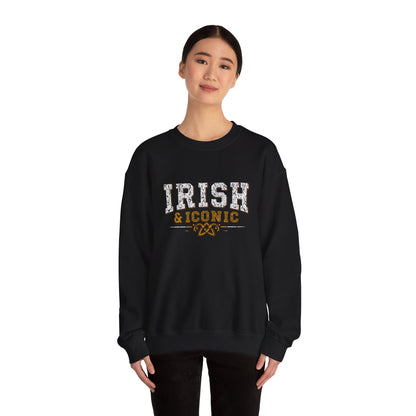 Gildan 18000 Unisex Heavy Blend™ Crewneck Sweatshirt - Irish & Iconic Vintage Distressed St. Patrick’s Day Design