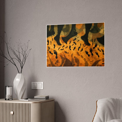 Jazz-Inspired Glossy Poster Art | Footprints in Color