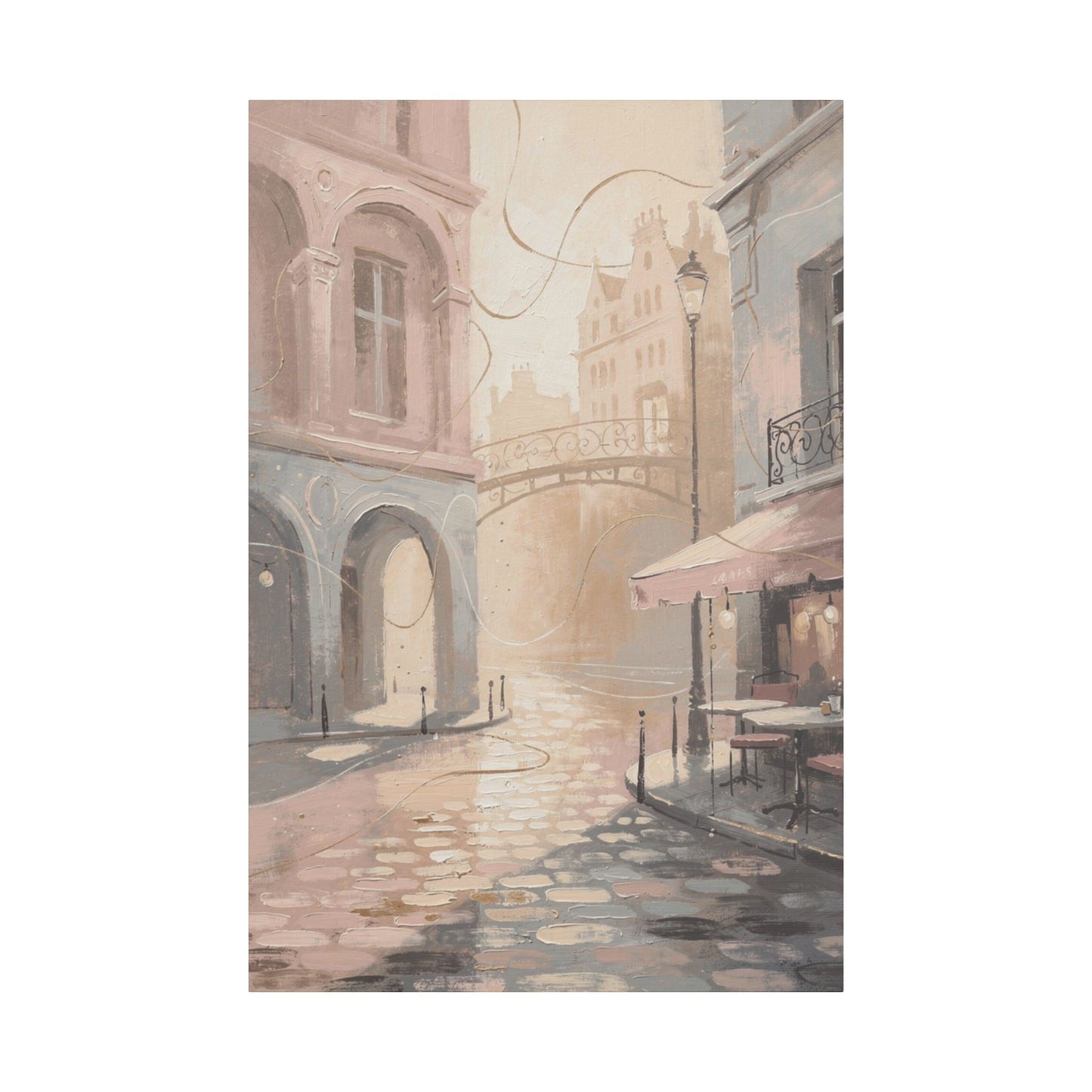 Morning Light Over a Paris Café Terrace (Canvas)