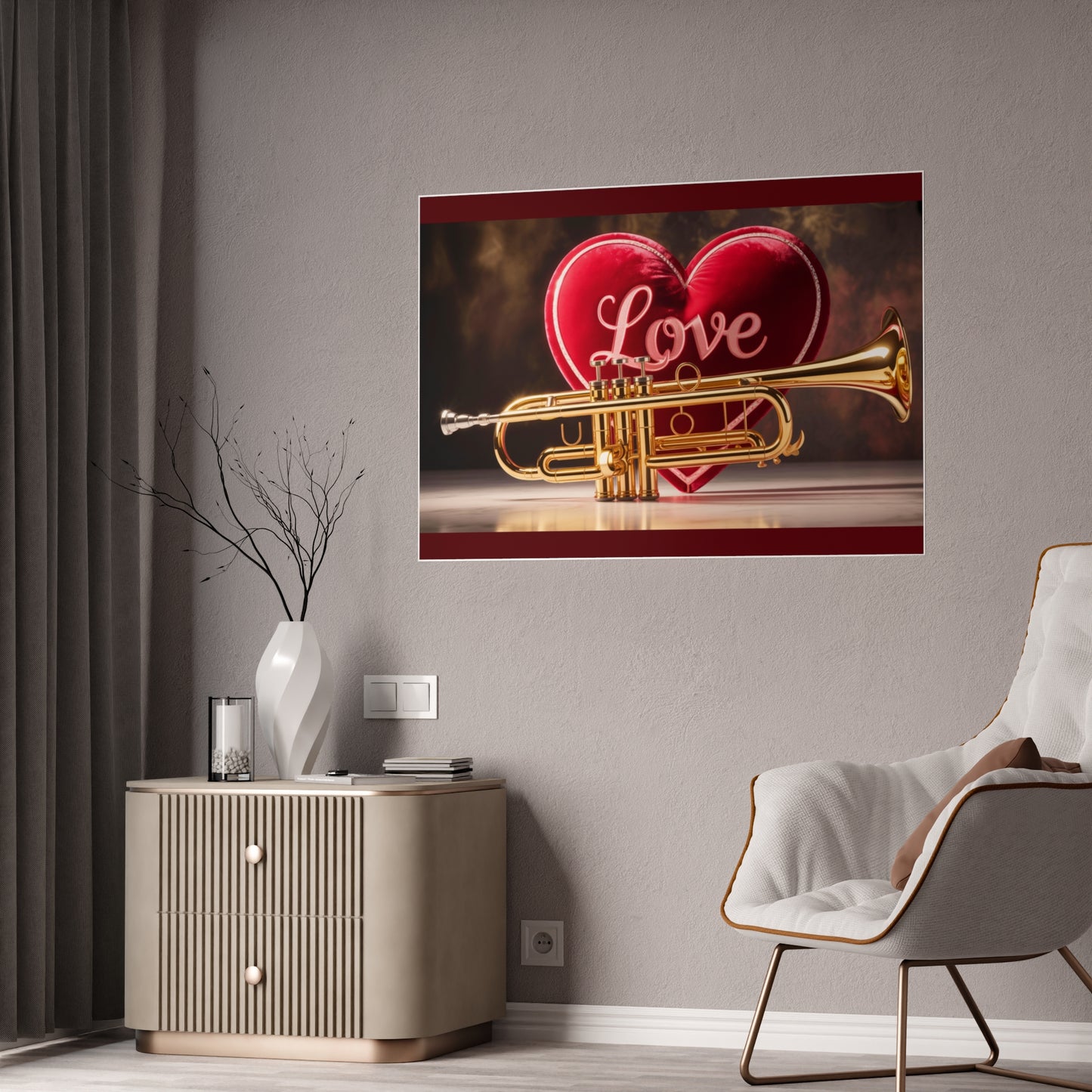 Jazz-Inspired Glossy Poster Art | Valentine Echoes I