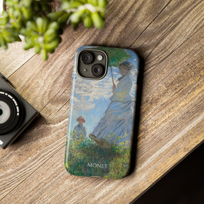 Tough Phone Case for iPhone, Samsung and Google Pixel - Monet, Woman with a Parasol - Madame Monet and Her Son (1875)