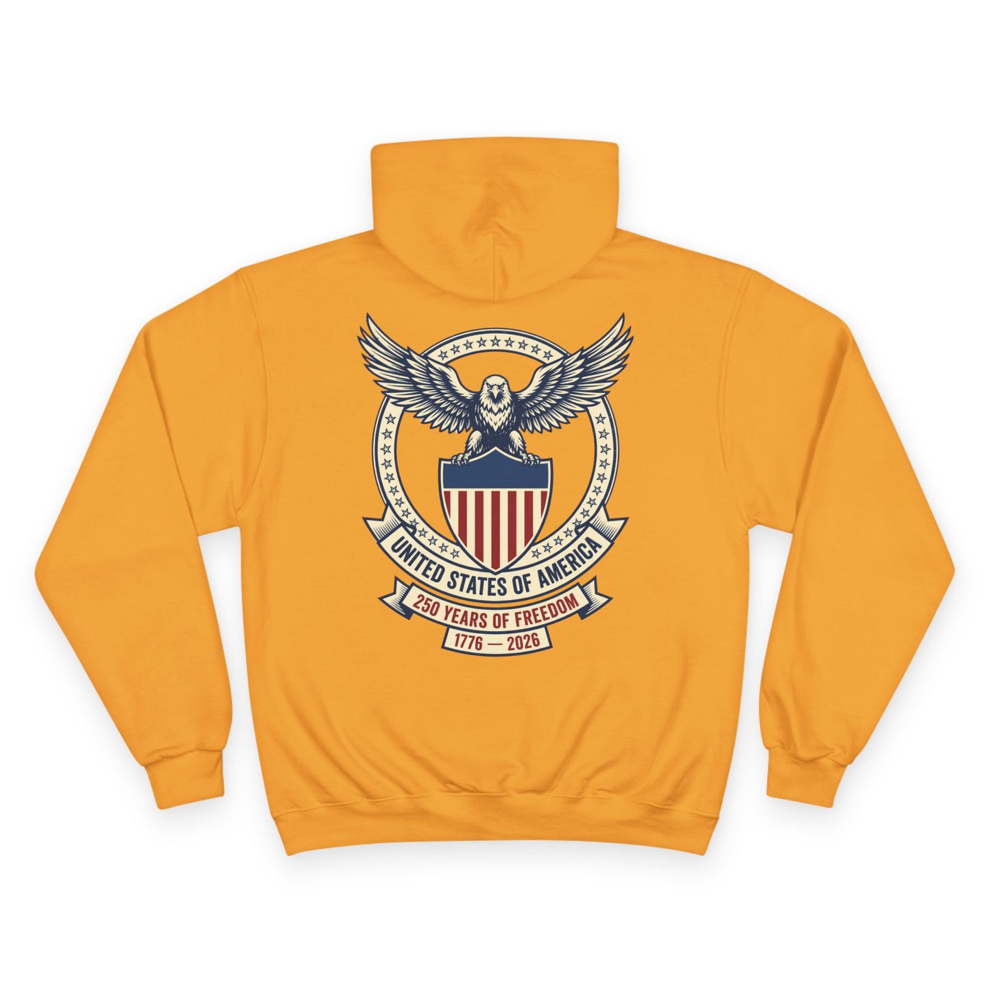 USA 250 Years Hoodie (1776–2026) – Commemorative Patriotic Back Crest Hoodie