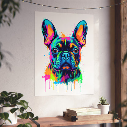 Neon Drip French Bulldog - Vibrant Pop Art