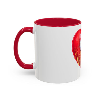 Adorable White Kitten Valentine's Day Mug – Cute & Romantic Gift (11oz)