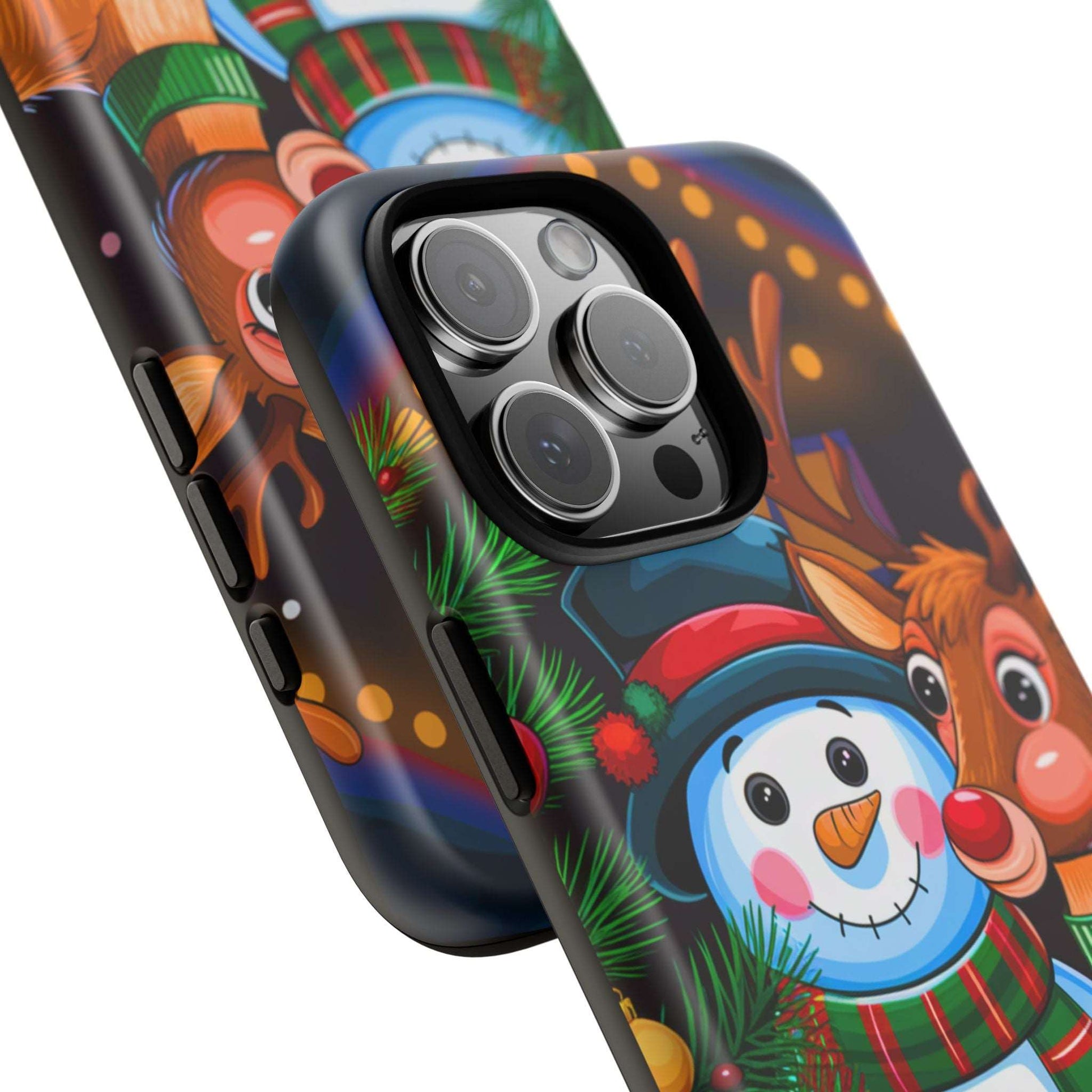 Festive Snowman and Reindeer Christmas Phone Case