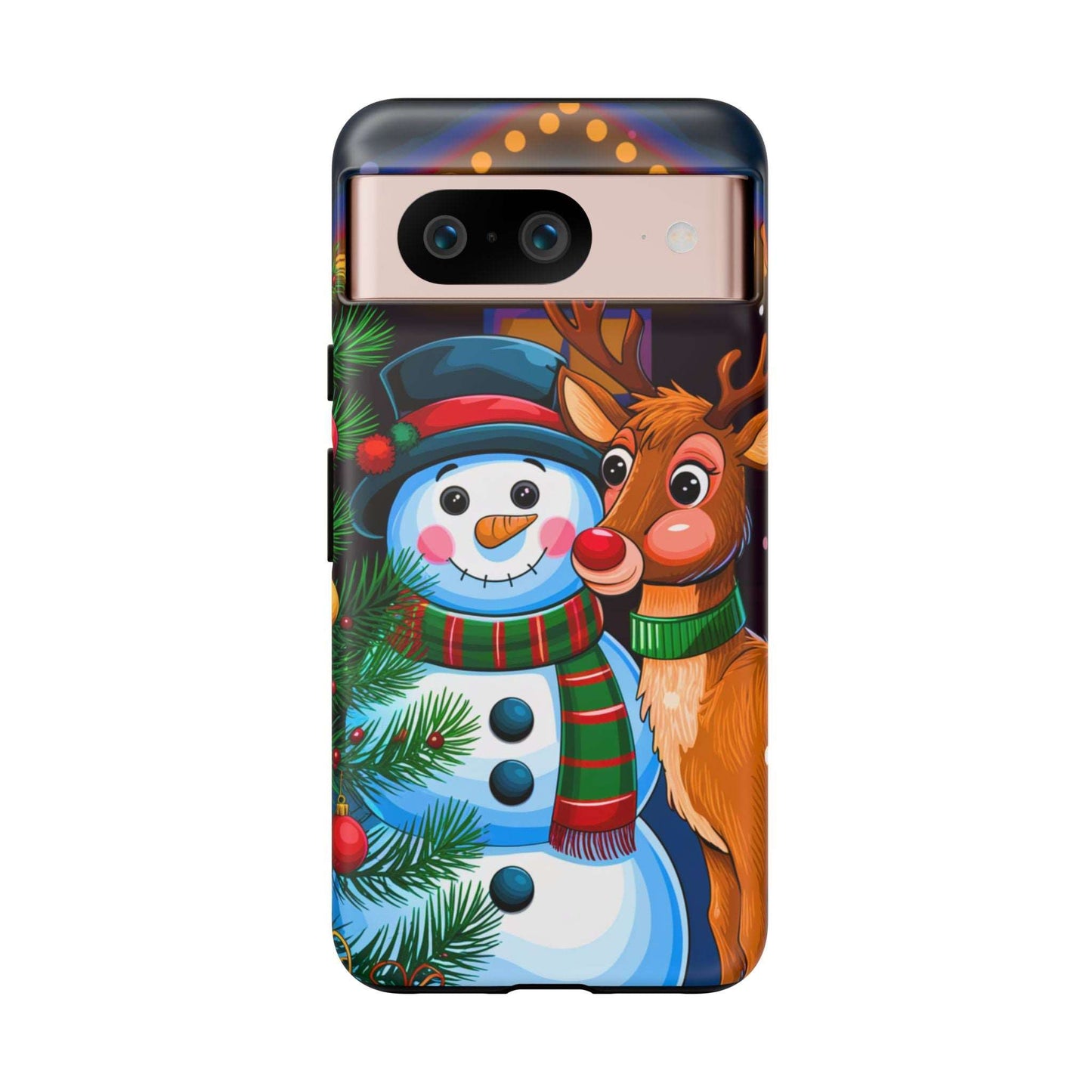 Festive Snowman and Reindeer Christmas Phone Case