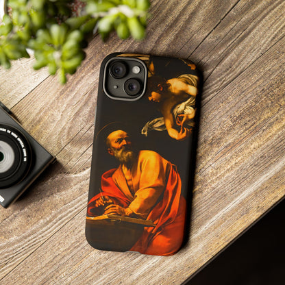 Tough Phone Case for iPhone, Samsung and Google Pixel - Caravaggio, Inspiration of St. Matthew (1602)