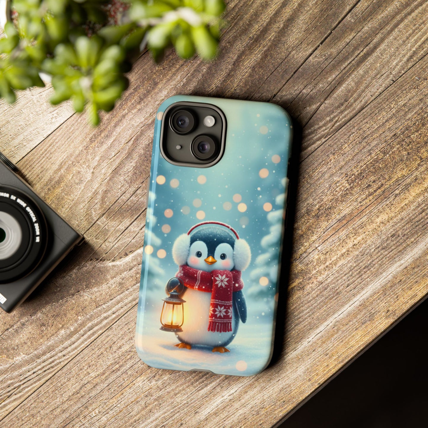 Christmas Snuggles Penguin Phone Case