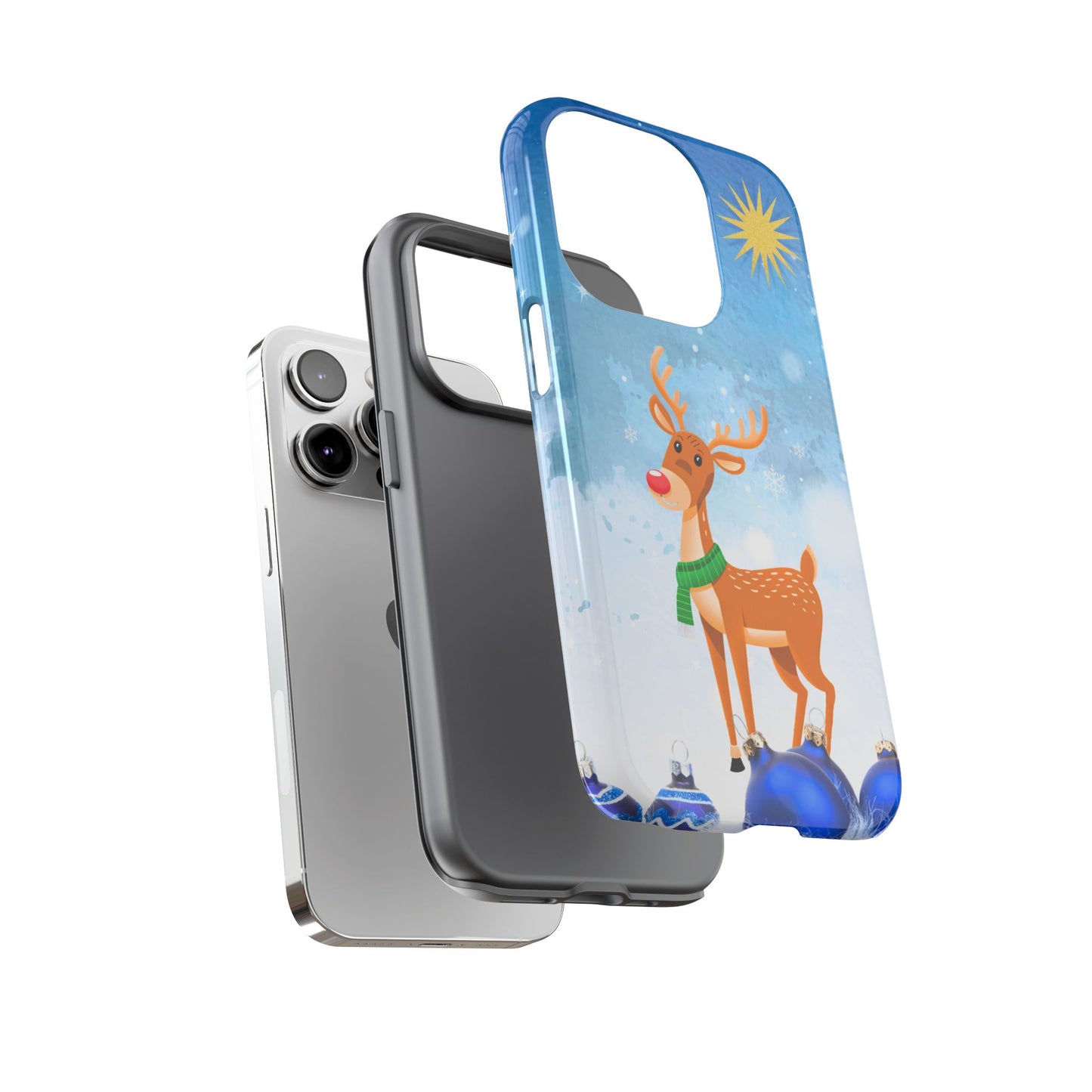 Festive Reindeer No.2 – Santa Hat with Holiday Lights Design for iPhone, Samsung & Google Models