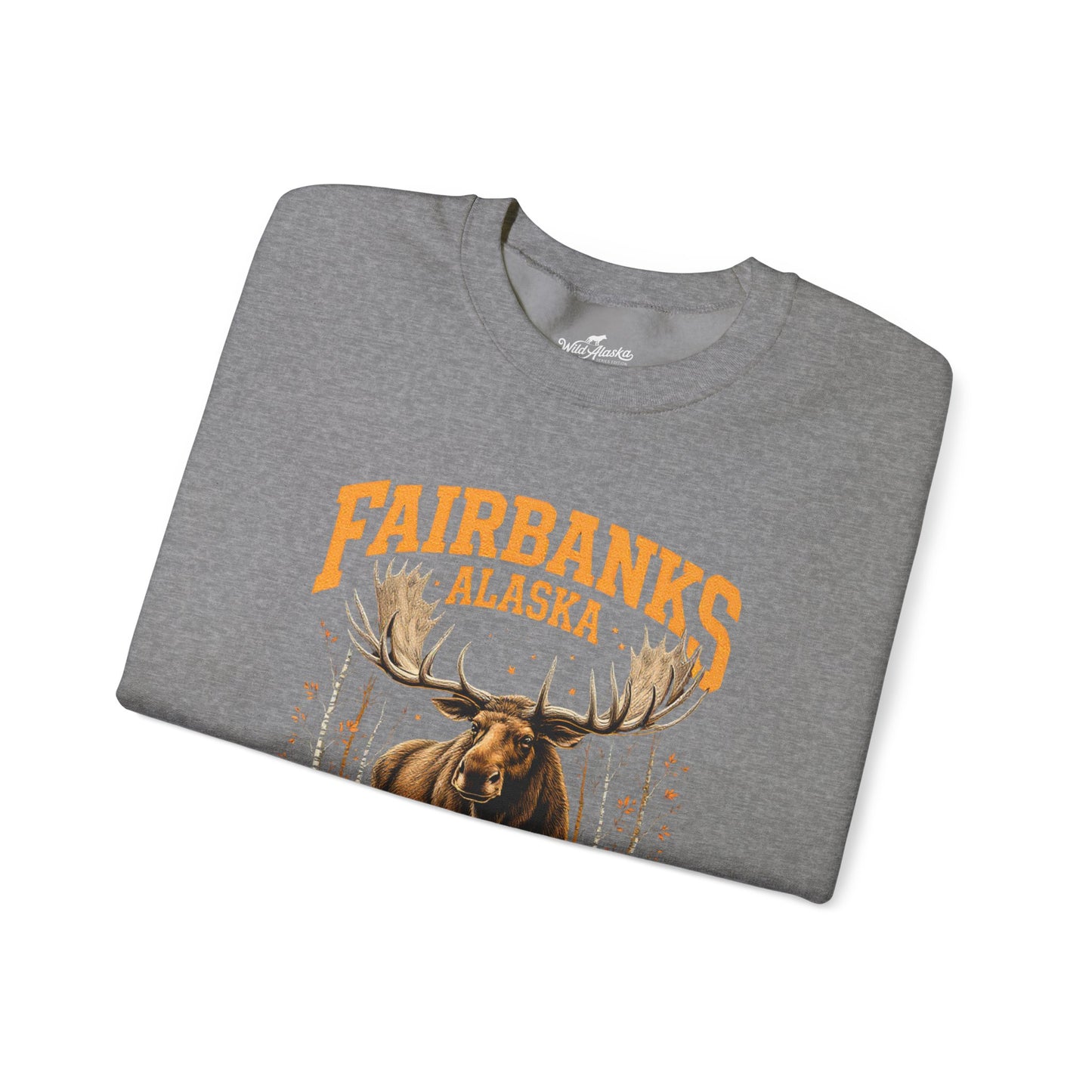 Fairbanks Moose Cotton Crewneck Sweatshirt | Wild Alaska Series Edition 🦌🍁