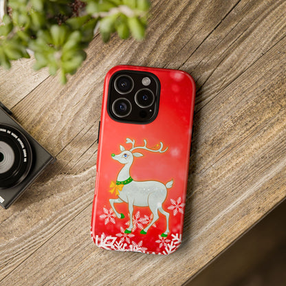Festive Reindeer No.3 – Santa Hat with Holiday Lights Design for iPhone, Samsung & Google Models