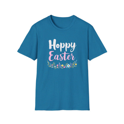 Gildan 64000 Unisex Softstyle T-Shirt - Hoppy Easter Floral Script Tee