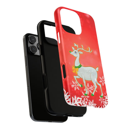 Festive Reindeer No.3 – Santa Hat with Holiday Lights Design for iPhone, Samsung & Google Models