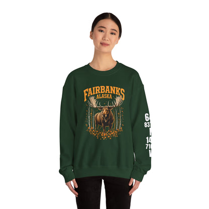 Fairbanks Moose Cotton Crewneck Sweatshirt | Wild Alaska Series Edition 🦌🍁