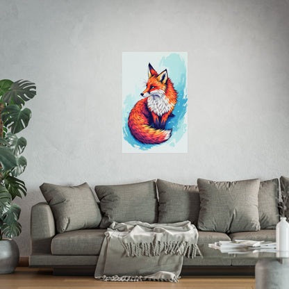 Vibrant Fox Illustration - Bold Artistic Wildlife