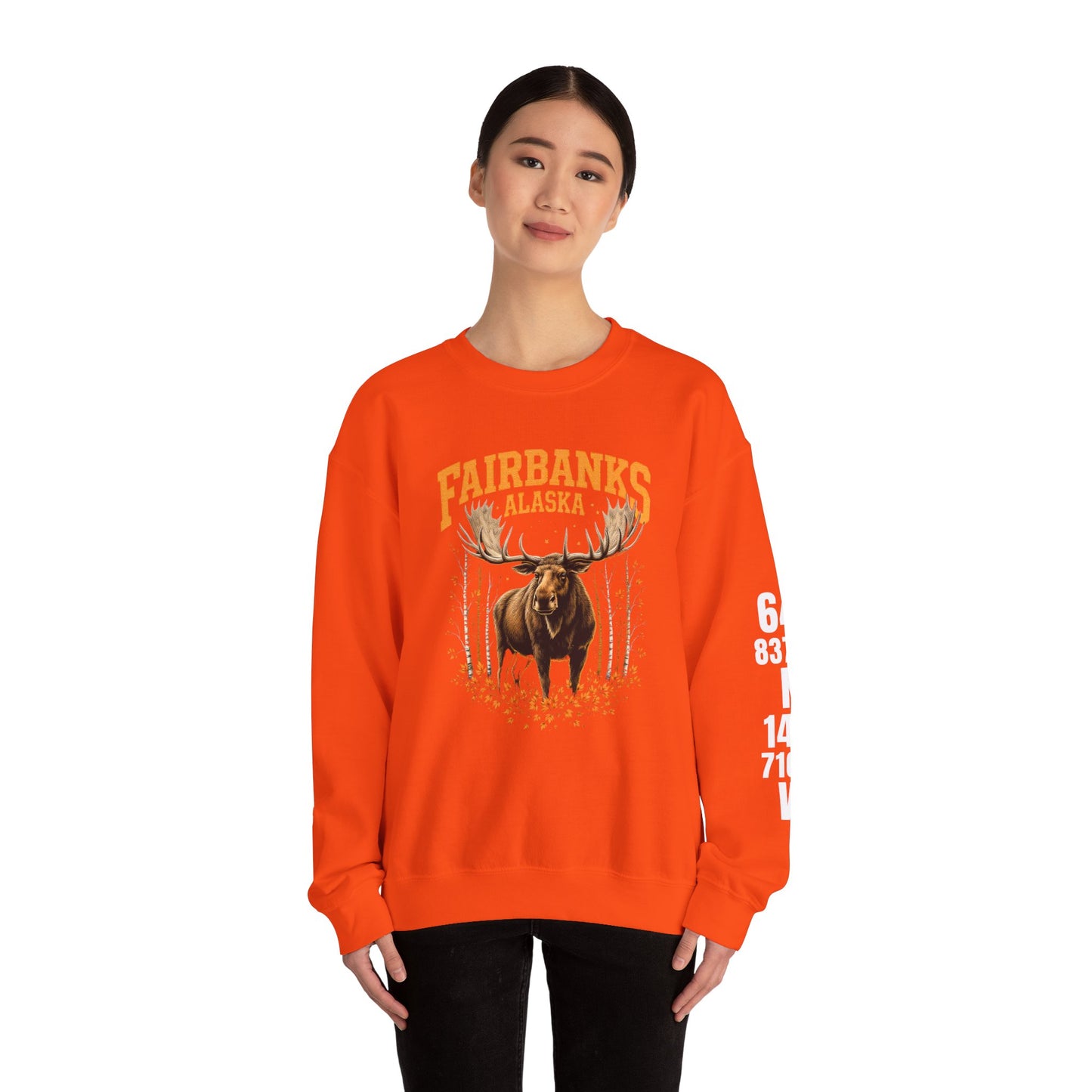 Fairbanks Moose Cotton Crewneck Sweatshirt | Wild Alaska Series Edition 🦌🍁