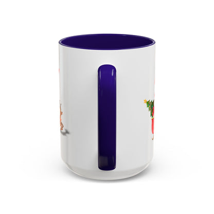 Merrily On High! Santa & Reindeer Mug
