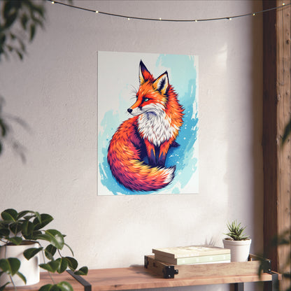 Vibrant Fox Illustration - Bold Artistic Wildlife