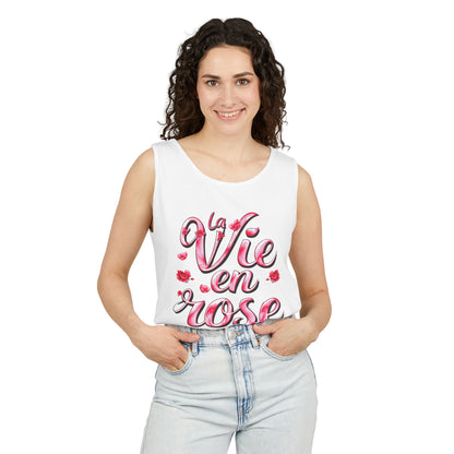 Comfort Colors® 9360 Women's Garment-Dyed Tank Top - La Vie en Rose Romantic & Stylish Design