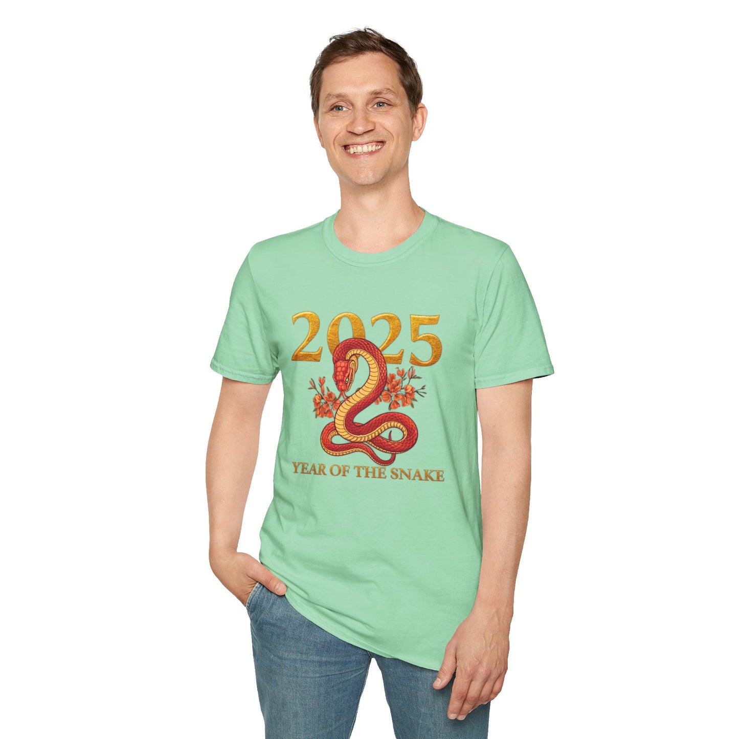 Gildan 64000 Unisex Softstyle Short-sleeve Tee | 2025 Year of the Snake Chinese New Year Design