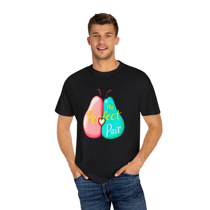 Comfort Colors 1717 Unisex Garment-Dyed T-shirt - "The Perfect Pair" Cute Pear Couple Design (v2)