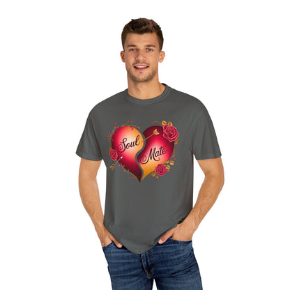 Comfort Colors 1717 Unisex Garment-Dyed T-shirt - "Soul Mate" Couple’s T-Shirts – Romantic Matching Valentine’s Day Gift