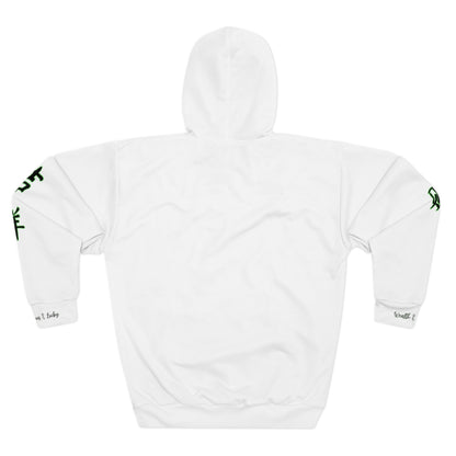 Chinese New Year - 2025 Year of the Snake – White Hoodie with Wealth & Fortune, Auspicioius & Lucky Design (v3)