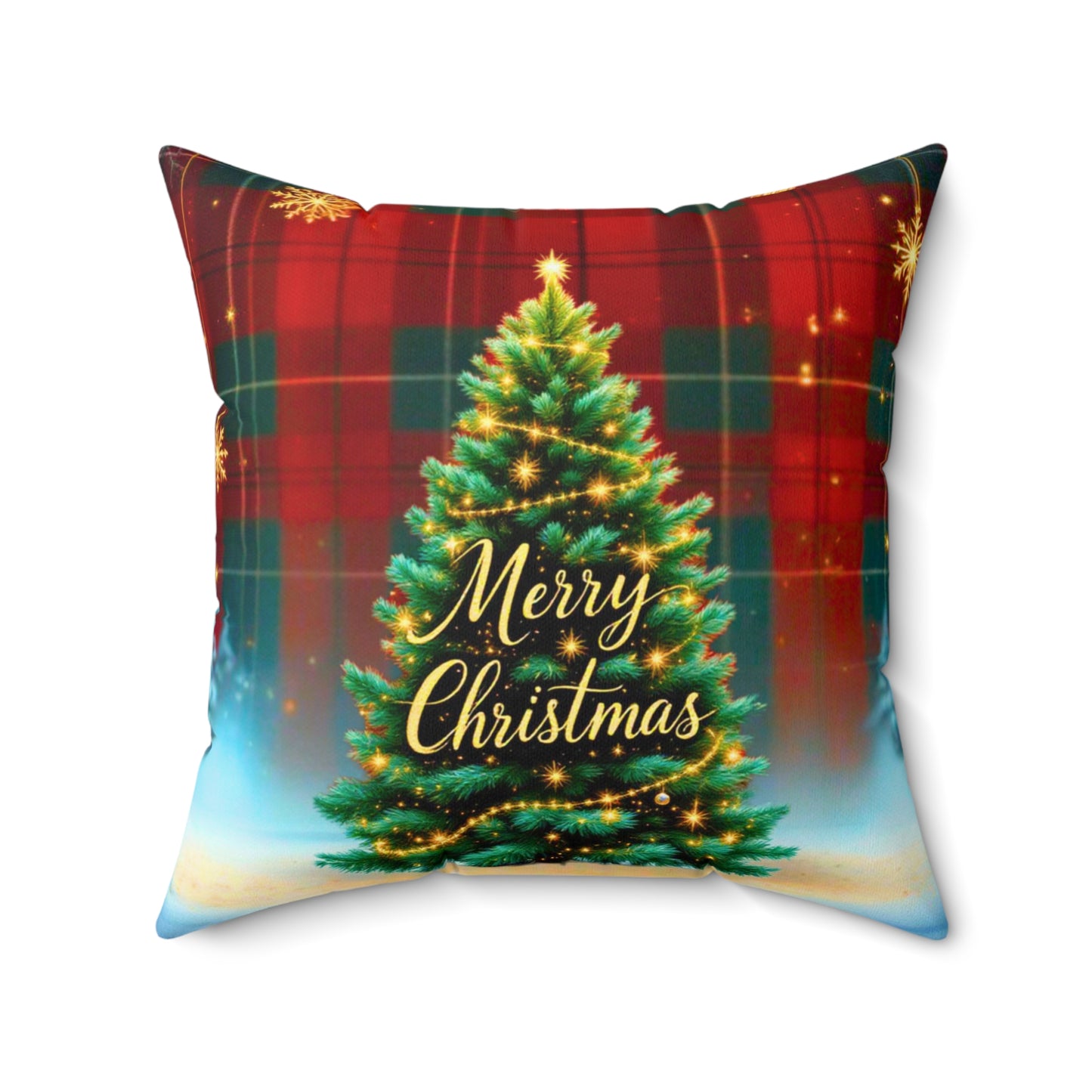 Elegant Christmas Tree Pillow – Merry Christmas Design