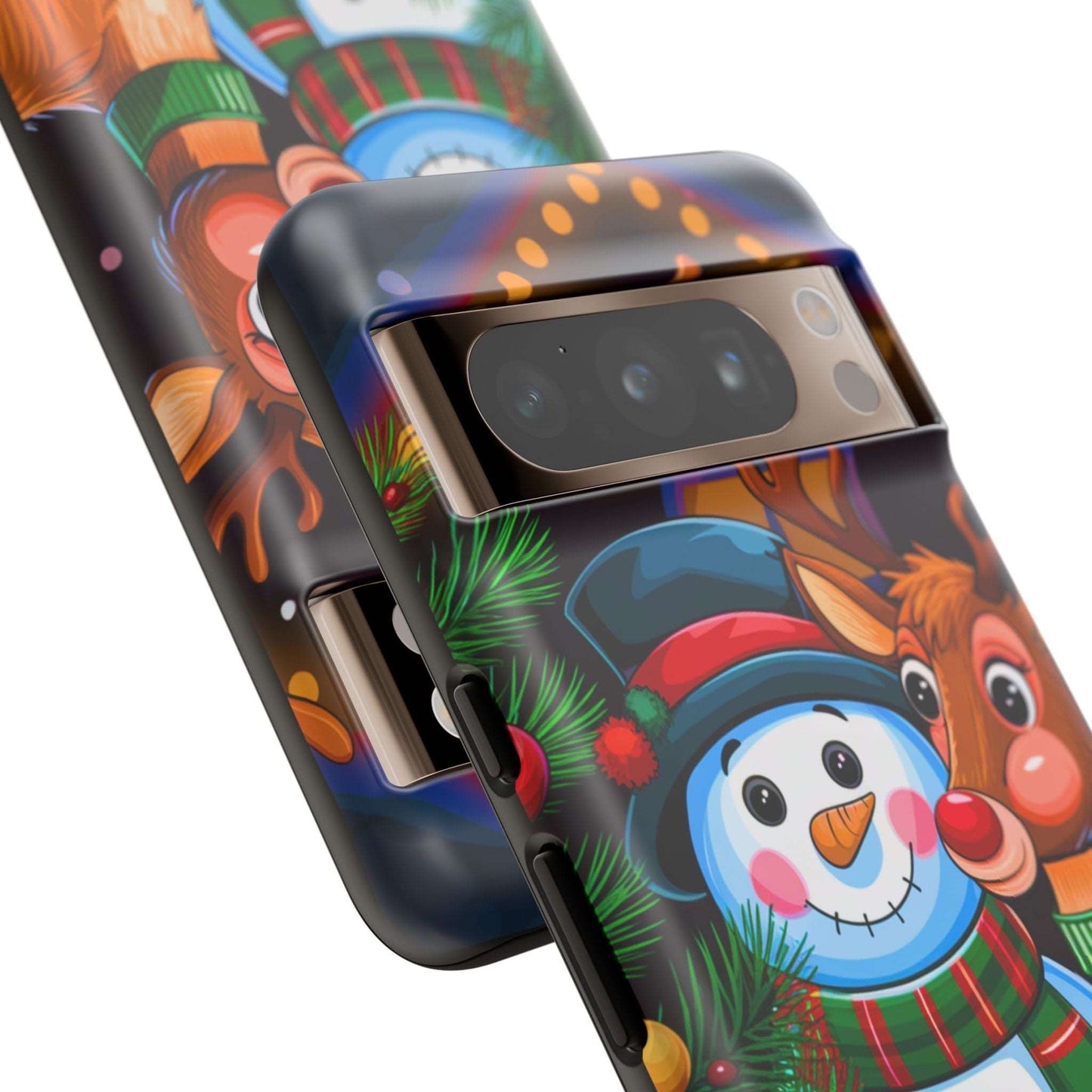 Festive Snowman and Reindeer Christmas Phone Case