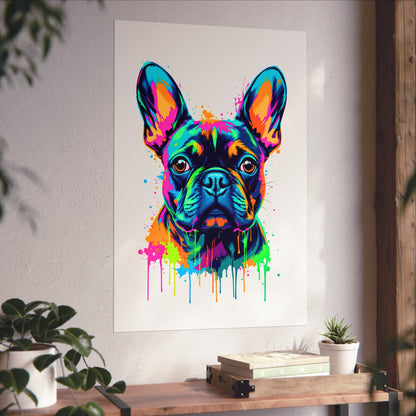 Neon Drip French Bulldog - Vibrant Pop Art