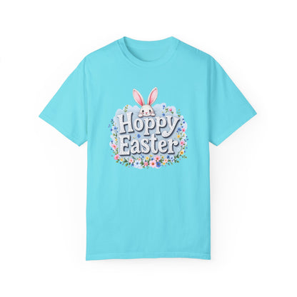 Comfort Colors 1717 Unisex Garment-Dyed T-shirt - Hoppy Easter Bunny Peek