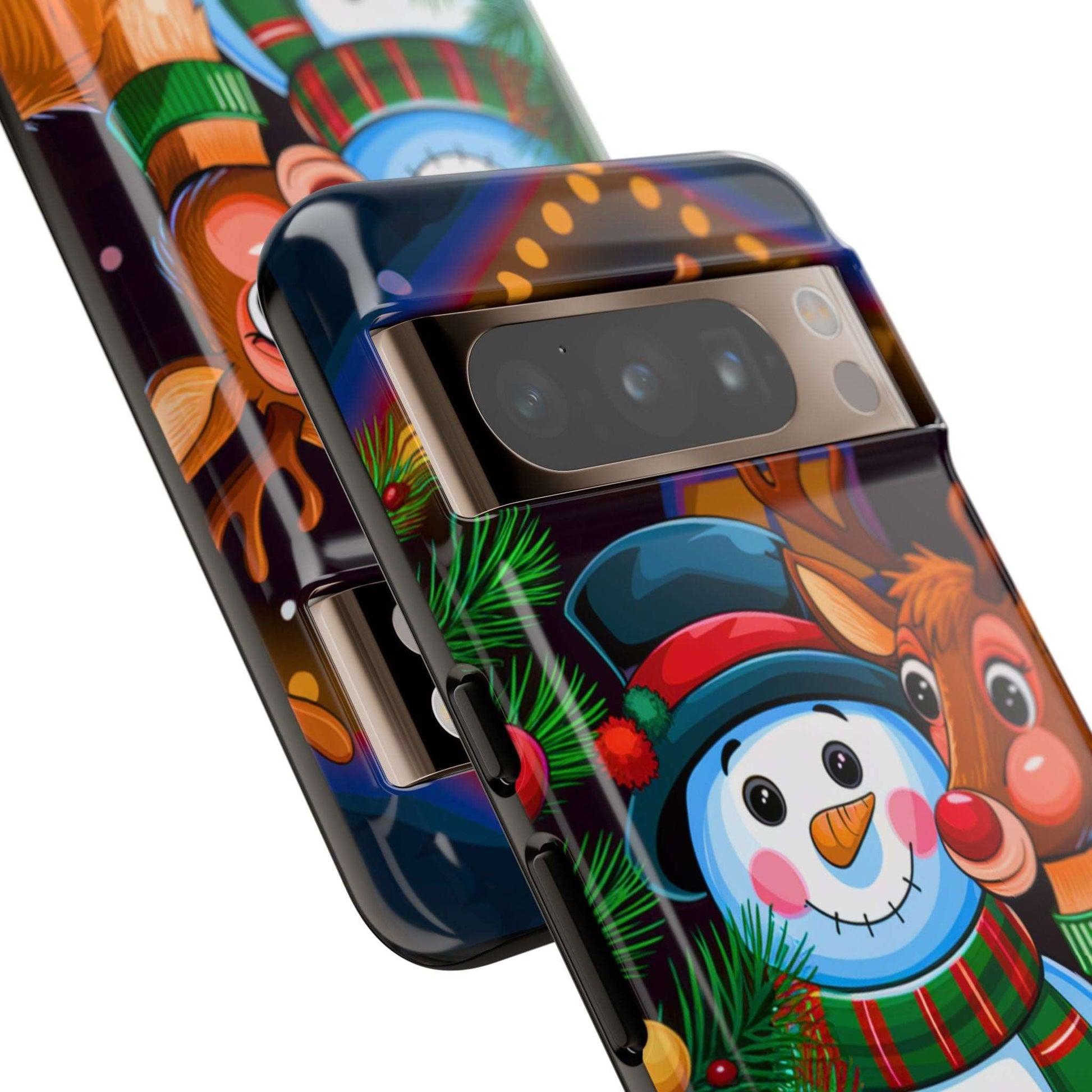 Festive Snowman and Reindeer Christmas Phone Case