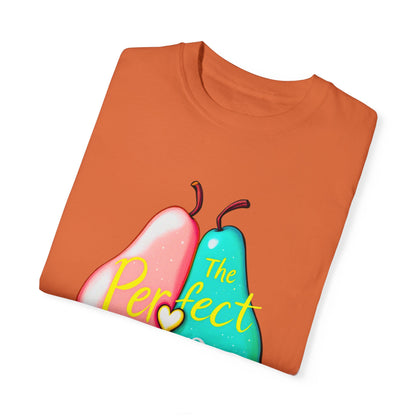 Comfort Colors 1717 Unisex Garment-Dyed T-shirt - "The Perfect Pair" Cute Pear Couple Design (v2)