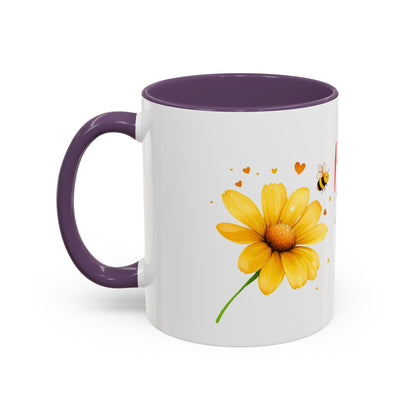 Bee Mine - Floral Accent Ceramic Mug (11oz, 15oz)