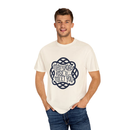 Comfort Colors 1717 Unisex Garment-Dyed T-shirt - May the Road Rise to Meet You – Celtic Knotwork Irish Blessing Tee