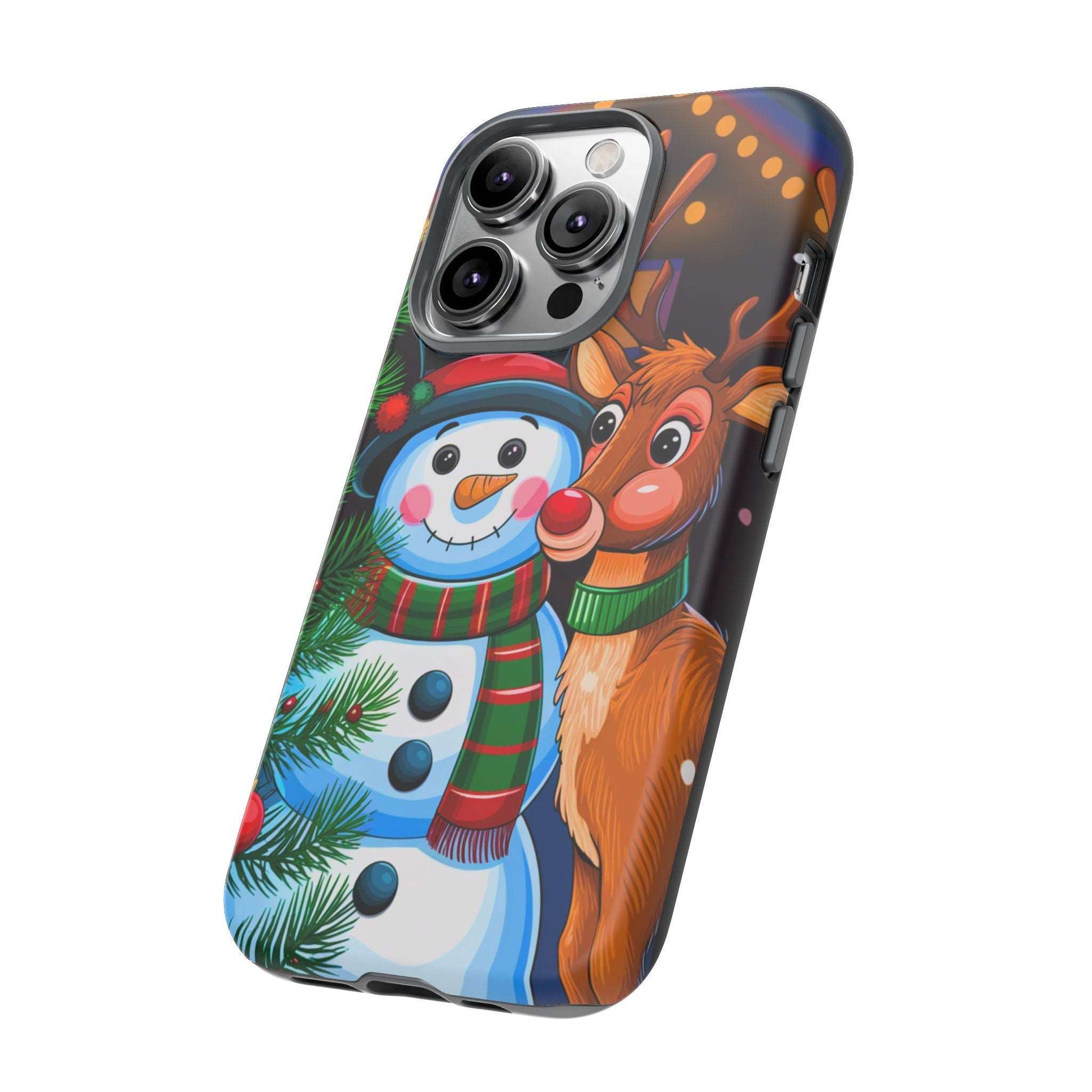 Festive Snowman and Reindeer Christmas Phone Case