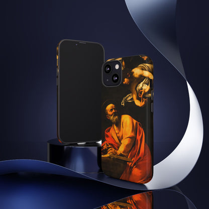 Tough Phone Case for iPhone, Samsung and Google Pixel - Caravaggio, Inspiration of St. Matthew (1602)
