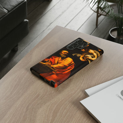 Tough Phone Case for iPhone, Samsung and Google Pixel - Caravaggio, Inspiration of St. Matthew (1602)