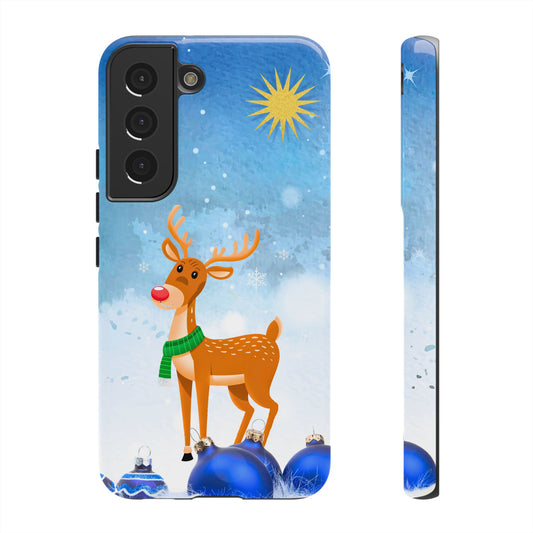 Festive Reindeer No.2 – Santa Hat with Holiday Lights Design for iPhone, Samsung & Google Models