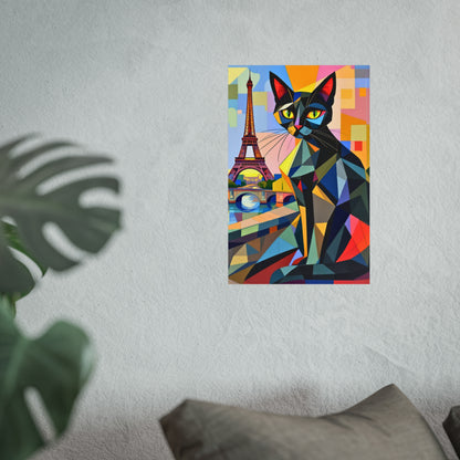 Parisian Noir: A Cubist Cat’s Dream